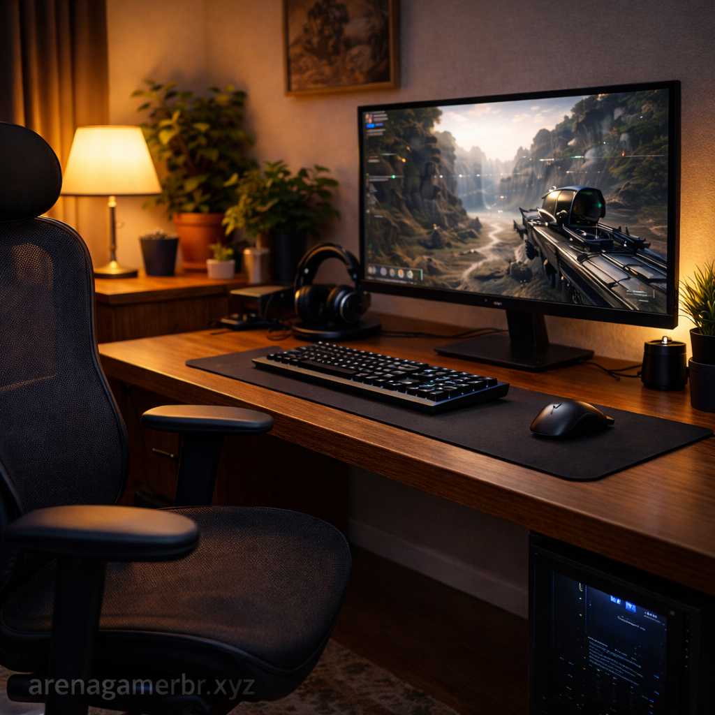 Organização do espaço gamer para longas sessões de jogo